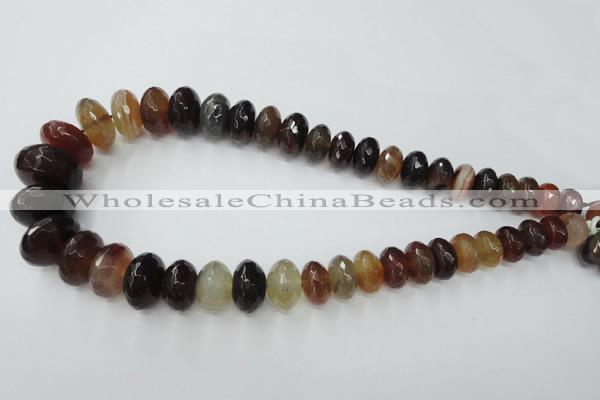 CAG5418 8*12mm – 13*22mm faceted rondelle dragon veins agate beads