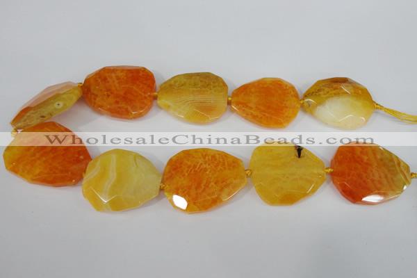 CAG5486 15.5 inches 30*35mm – 35*40mm faceted freeform agate beads