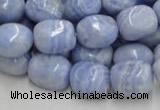 CAG556 16 inches 13*18mm freeform blue agate beads wholesale