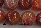 CAG5566 15.5 inches 16mm round natural fire agate beads wholesale