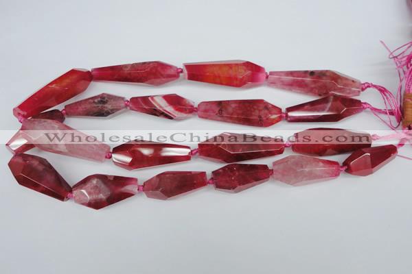 CAG5575 15 inches 15*30mm - 18*45mm faceted nuggets agate beads