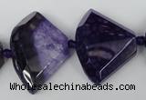 CAG5583 15 inches 20*30mm faceted triangle dragon veins agate beads