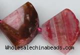 CAG5584 15 inches 30*40mm faceted triangle dragon veins agate beads