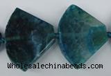 CAG5585 15 inches 30*40mm faceted triangle dragon veins agate beads