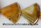 CAG5586 15 inches 30*40mm faceted triangle dragon veins agate beads