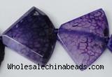 CAG5587 15 inches 30*40mm faceted triangle dragon veins agate beads