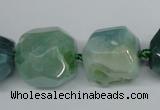 CAG5616 15 inches 20mm faceted nuggets agate gemstone beads