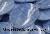 CAG562 16 inches 30*40mm oval blue agate gemstone beads wholesale