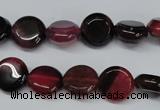 CAG5628 15 inches 12mm flat round dragon veins agate beads