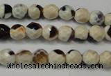 CAG5650 15 inches 4mm faceted round fire crackle agate beads