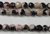 CAG5651 15 inches 4mm faceted round fire crackle agate beads