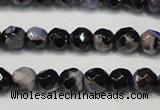 CAG5655 15 inches 4mm faceted round fire crackle agate beads