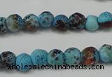 CAG5658 15 inches 4mm faceted round fire crackle agate beads