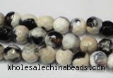 CAG5665 15 inches 6mm faceted round fire crackle agate beads