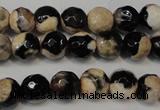 CAG5666 15 inches 6mm faceted round fire crackle agate beads