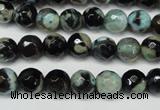 CAG5685 15 inches 8mm faceted round fire crackle agate beads