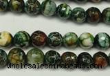 CAG5696 15 inches 8mm faceted round fire crackle agate beads