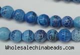 CAG5703 15 inches 8mm faceted round fire crackle agate beads