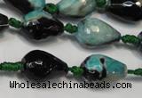 CAG5722 15 inches 12*16mm faceted teardrop fire crackle agate beads