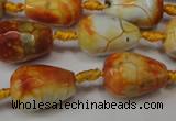 CAG5726 15 inches 13*18mm faceted teardrop fire crackle agate beads