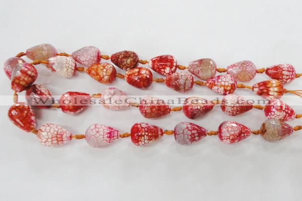 CAG5734 15 inches 15*20mm faceted teardrop fire crackle agate beads