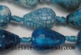 CAG5735 15 inches 15*20mm faceted teardrop fire crackle agate beads