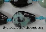 CAG5752 15 inches 18*25mm faceted teardrop fire crackle agate beads