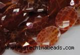 CAG576 15.5 inches 18*25mm faceted oval natural fire agate beads