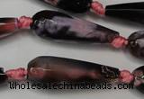 CAG5761 15 inches 10*30mm faceted teardrop fire crackle agate beads