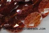 CAG577 15.5 inches 22*30mm faceted oval natural fire agate beads