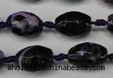 CAG5782 15 inches 12*16mm faceted rice fire crackle agate beads