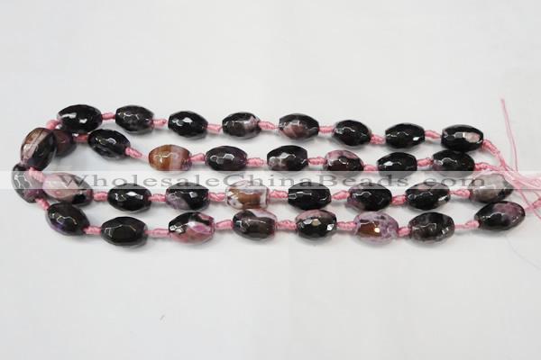 CAG5783 15 inches 12*16mm faceted rice fire crackle agate beads