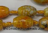 CAG5790 15 inches 13*18mm faceted rice fire crackle agate beads