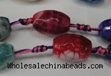 CAG5794 15 inches 13*18mm faceted rice fire crackle agate beads