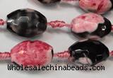 CAG5795 15 inches 13*18mm faceted rice fire crackle agate beads