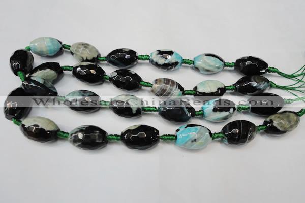 CAG5801 15 inches 15*20mm faceted rice fire crackle agate beads