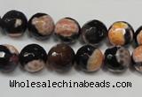 CAG5808 15 inches 10mm faceted round fire crackle agate beads