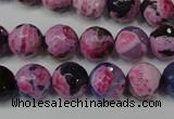 CAG5810 15 inches 10mm faceted round fire crackle agate beads