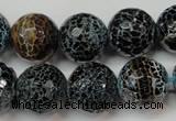 CAG5872 15 inches 16mm faceted round fire crackle agate beads