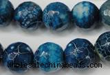 CAG5874 15 inches 16mm faceted round fire crackle agate beads