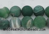 CAG5929 15 inches 14mm round matte druzy agate beads wholesale