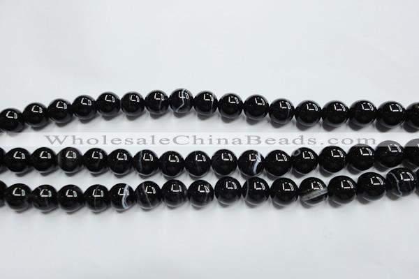 CAG5945 15.5 inches 10mm round black line agate beads wholesale