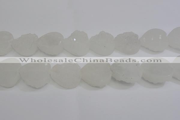 CAG5982 15.5 inches 30mm heart white agate gemstone beads