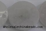 CAG5984 15.5 inches 35mm coin white agate gemstone beads