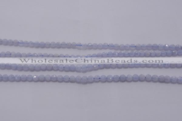 CAG5995 15.5 inches 4mm faceted round blue lace agate beads