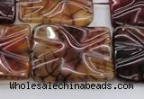 CAG6065 15.5 inches 18*25mm wavy rectangle dragon veins agate beads