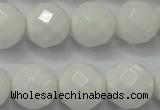 CAG6103 15.5 inches 10mm faceted round white agate gemstone beads