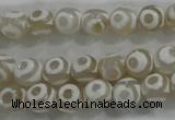 CAG6170 15 inches 8mm faceted round tibetan agate gemstone beads