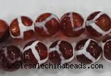 CAG6201 15 inches 10mm faceted round tibetan agate gemstone beads