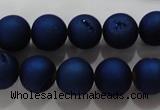 CAG6242 15 inches 8mm round plated druzy agate beads wholesale